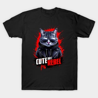 Adorable Badboy Cat - Cute But Rebel T-Shirt